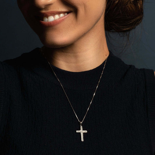 PENDENTE CROCE - ARGENTO E ZIRCONIA