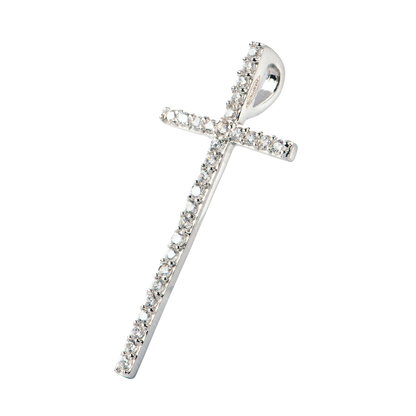 PENDENTE CROCE - ARGENTO E ZIRCONIA