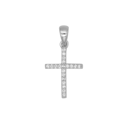 PENDENTE CROCE - ZIRCONIA E ARGENTO