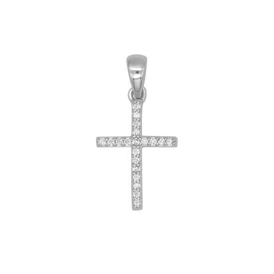PENDENTE CROCE - ZIRCONIA E ARGENTO
