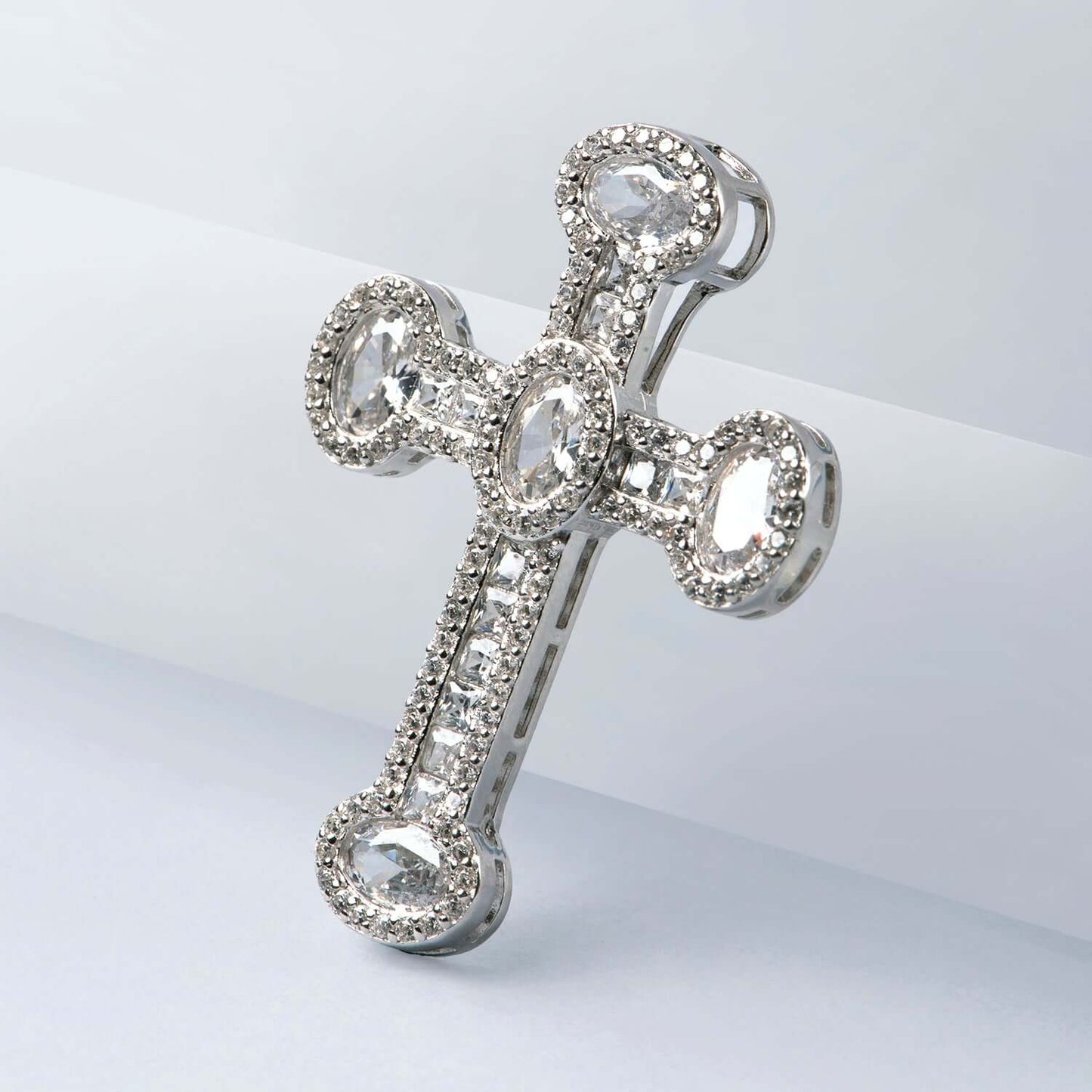 PENDENTE CROCE - ARGENTO, CRYSTALS E ZIRCONIA