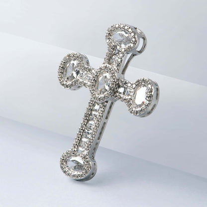 PENDENTE CROCE - ARGENTO, CRYSTALS E ZIRCONIA