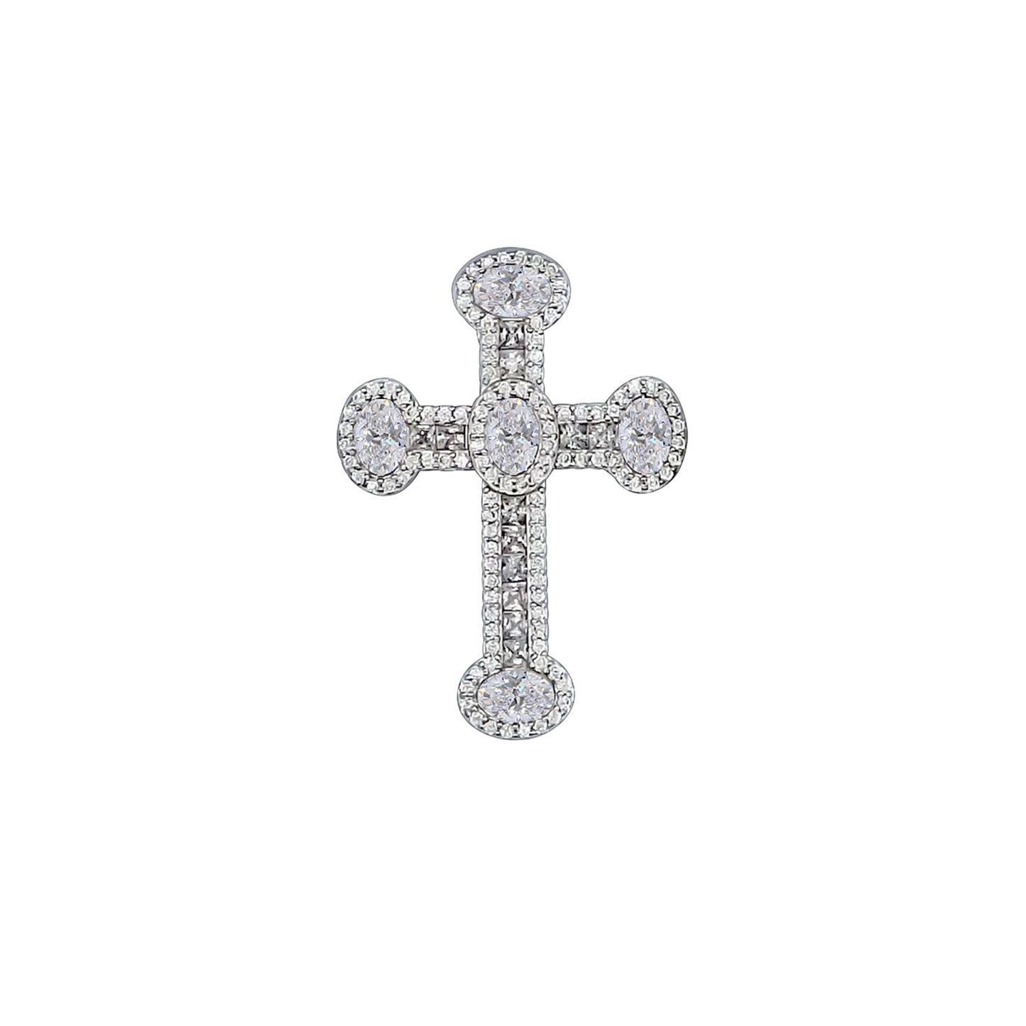 PENDENTE CROCE - ARGENTO, CRYSTALS E ZIRCONIA