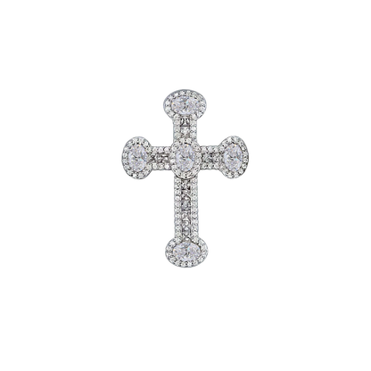 PENDENTE CROCE - ARGENTO, CRYSTALS E ZIRCONIA