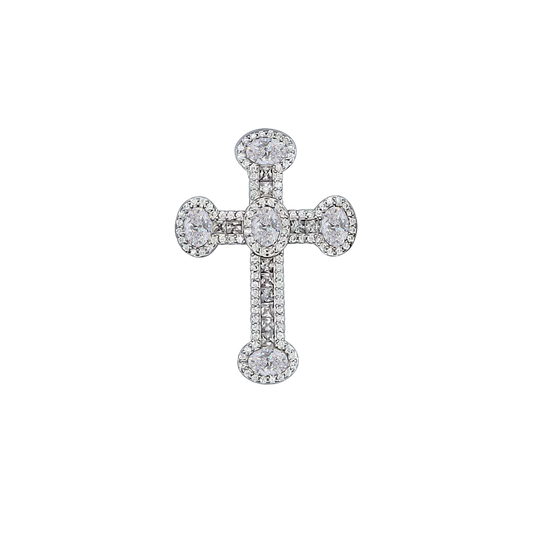PENDENTE CROCE - ARGENTO, CRYSTALS E ZIRCONIA