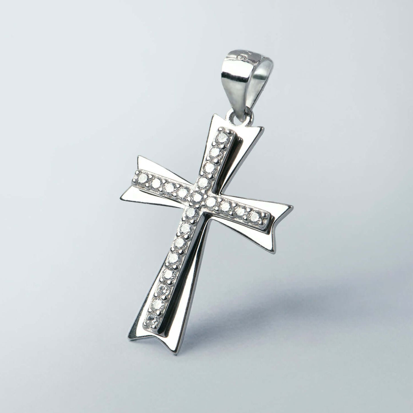 PENDENTE CROCE - ARGENTO E ZIRCONS