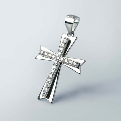 PENDENTE CROCE - ARGENTO E ZIRCONS