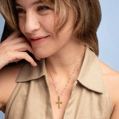 PENDENTE CROCE - VERMEIL ARGENTO