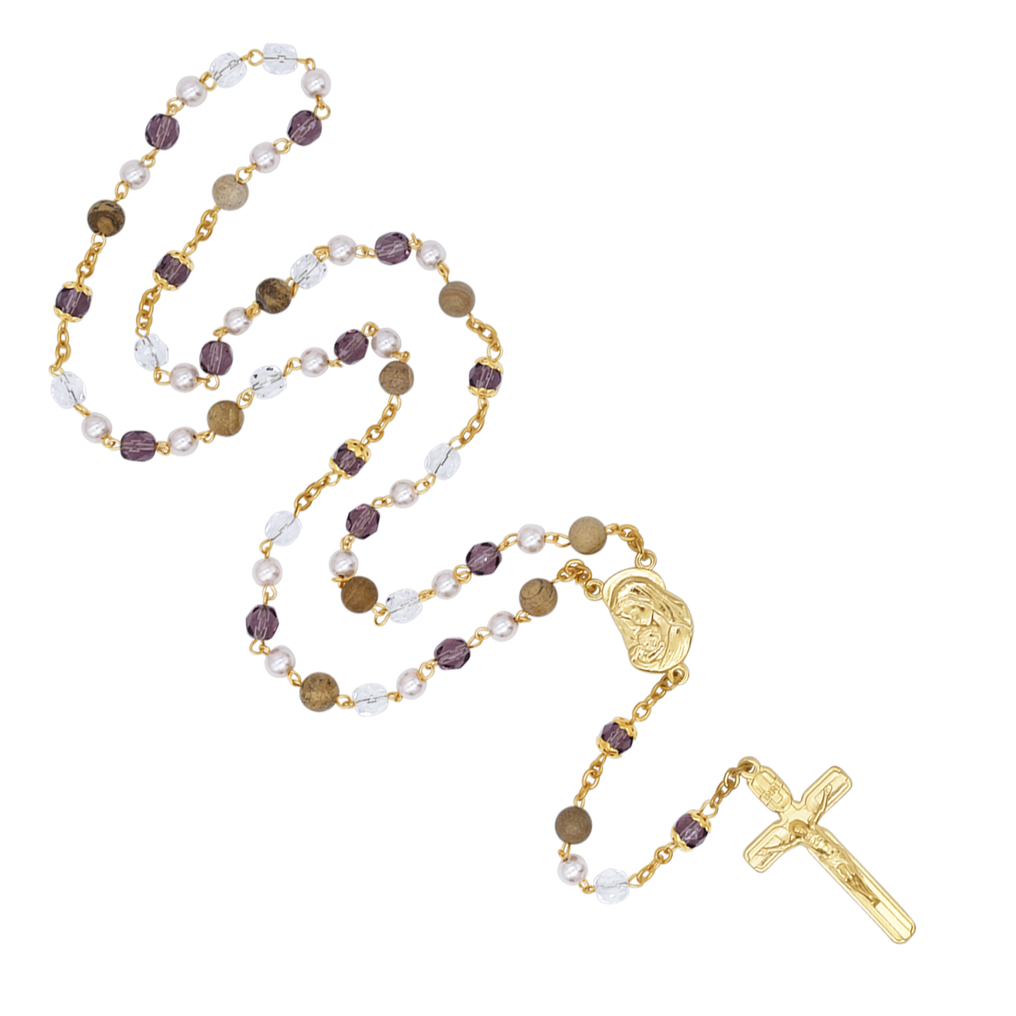CRYSTALS E STONES - ROSARIO - GOLDEN METAL