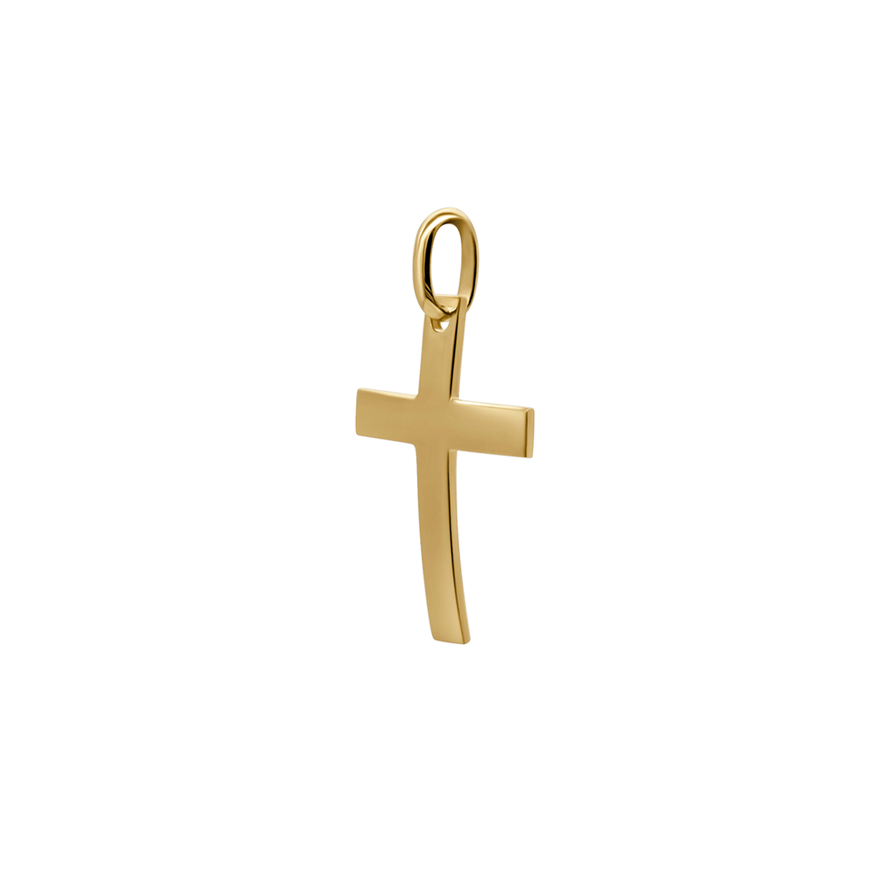 CURVED PENDENTE CROCE - ORO