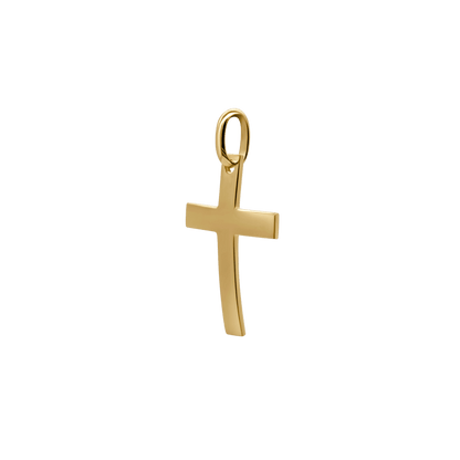 CURVED PENDENTE CROCE - ORO