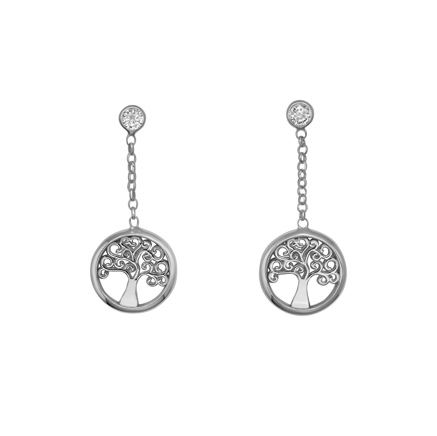 TREE OF LIFE - DANGLING ORECCHINI - ARGENTO