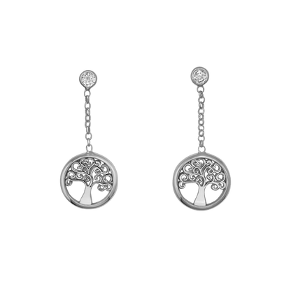 TREE OF LIFE - DANGLING ORECCHINI - ARGENTO