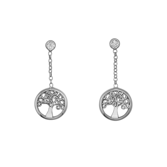 TREE OF LIFE - DANGLING ORECCHINI - ARGENTO