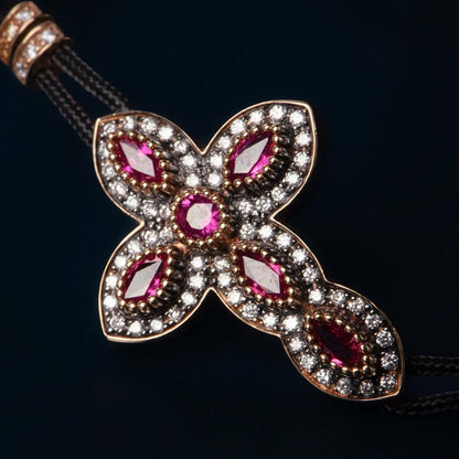 CROCE - CRISTIANO BRACCIALETTO - ORO, DIAMONDS E RUBIES