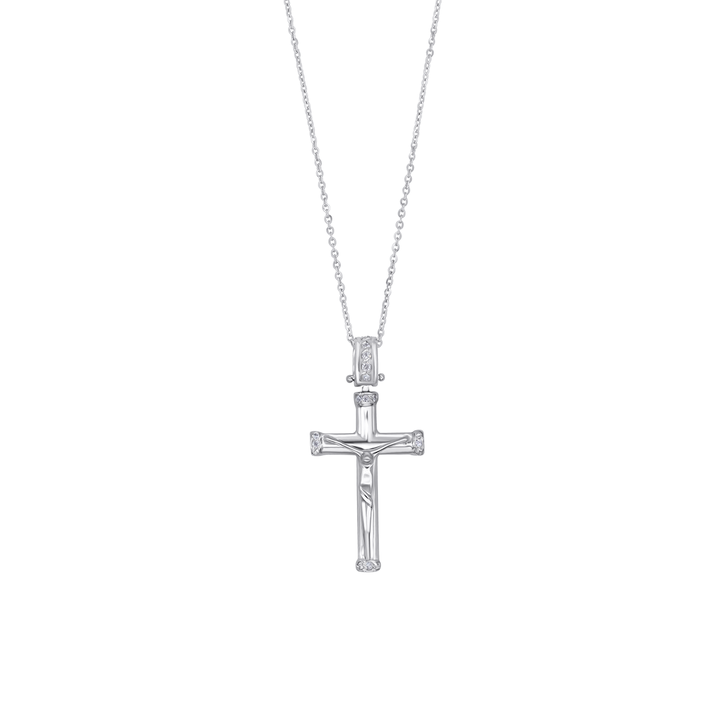 DIAMOND CROCIFISSO - COLLANA - BIANCO ORO