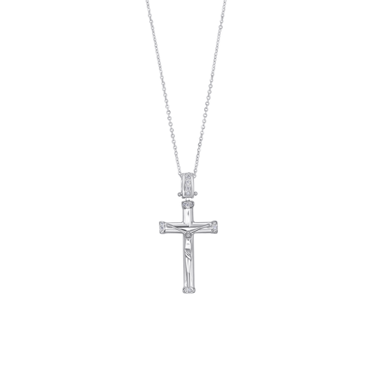 DIAMOND CROCIFISSO - COLLANA - BIANCO ORO