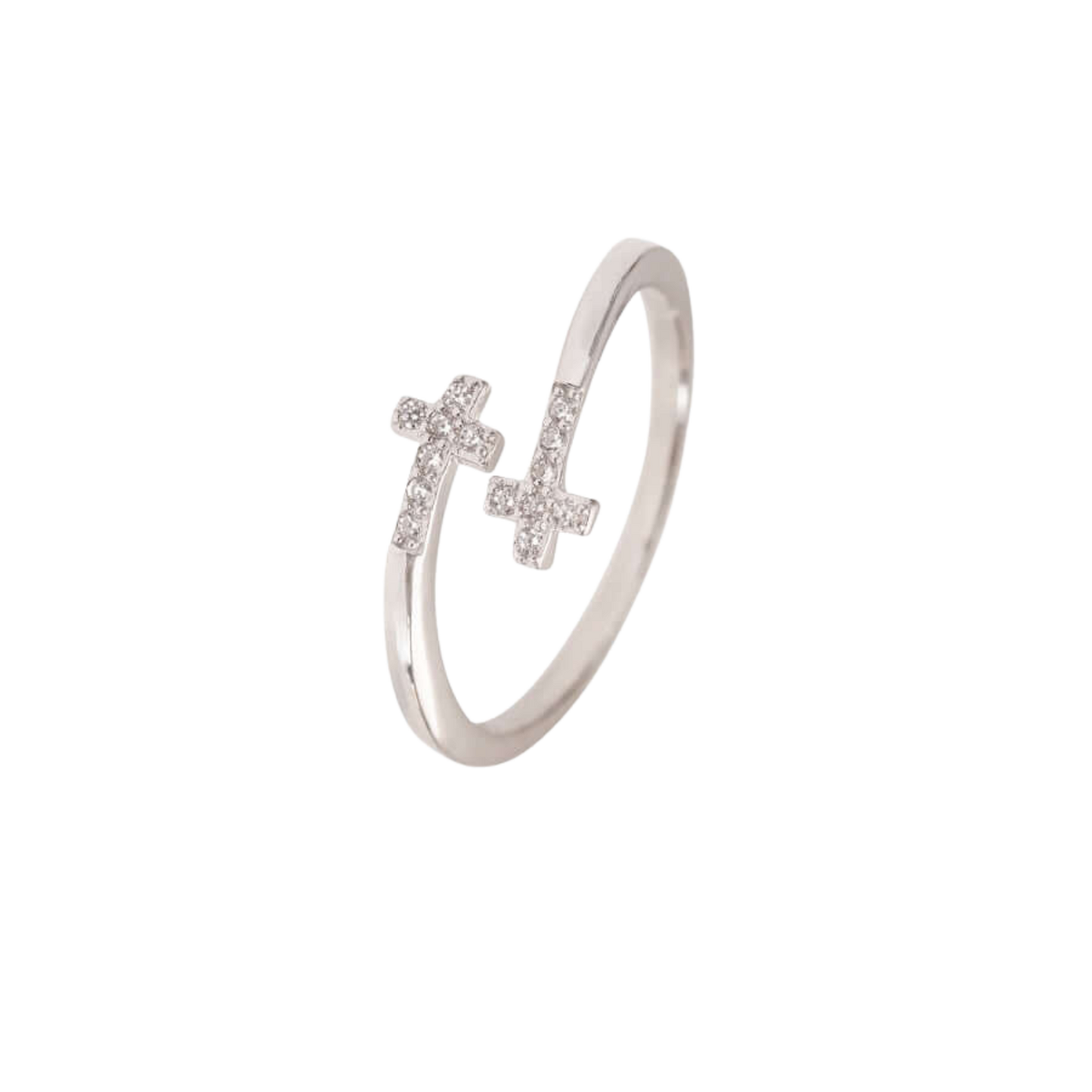 PAVÉ CROCI ANELLO - ARGENTO