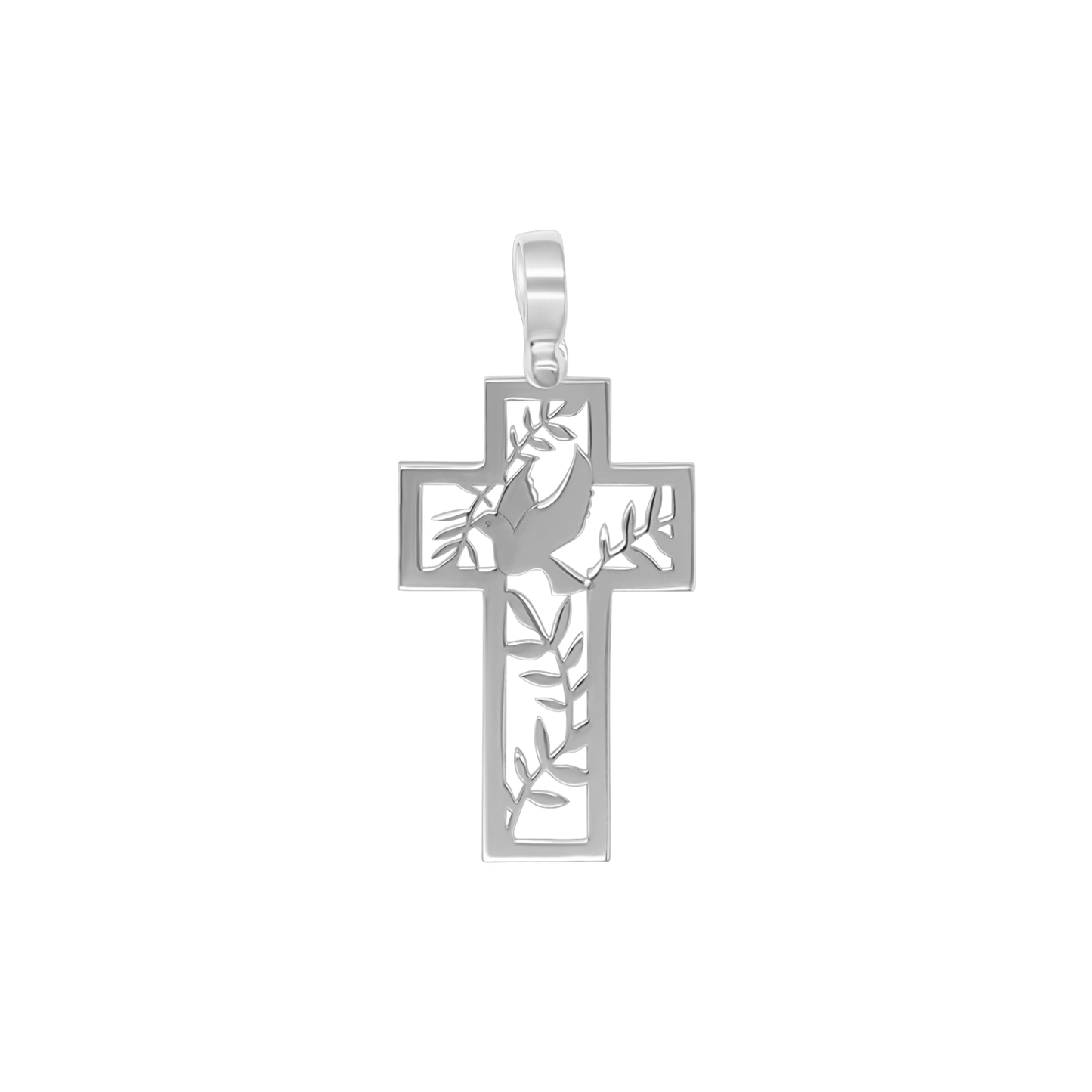 DOVE OF PEACE - PENDENTE CROCE - ARGENTO