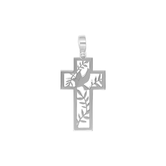 DOVE OF PEACE - PENDENTE CROCE - ARGENTO