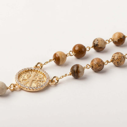 FOSSIL LEGNO ROSARIO - VERMEIL ARGENTO