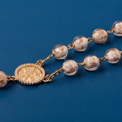 GLASS BEADS ROSARIO - VERMEIL ARGENTO
