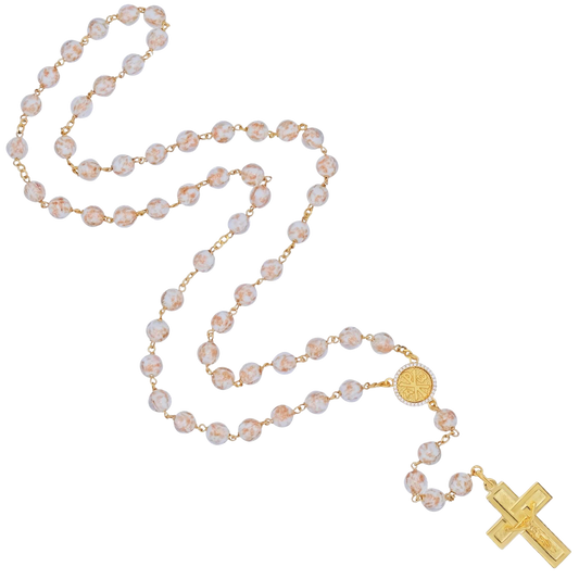GLASS BEADS ROSARIO - VERMEIL ARGENTO