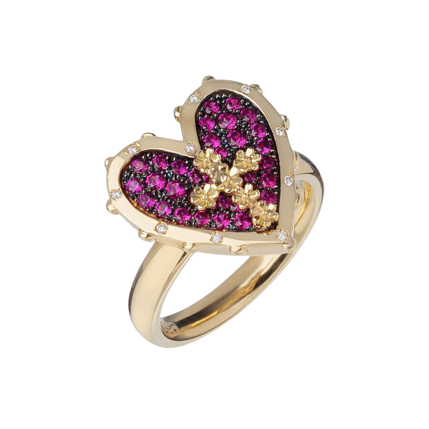 CUORE E CROCE - ANELLO - ORO E DIAMONDS