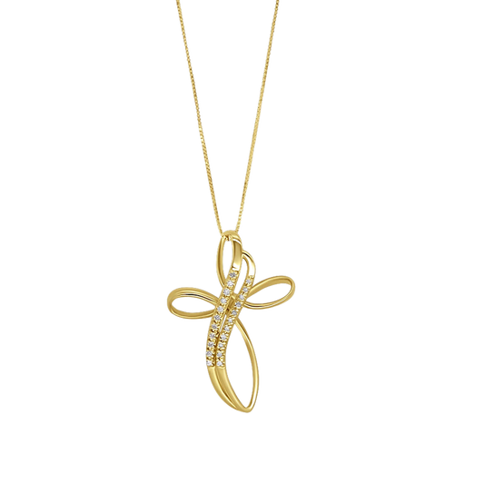 COLLANA CROCE - DIAMONDS E ORO