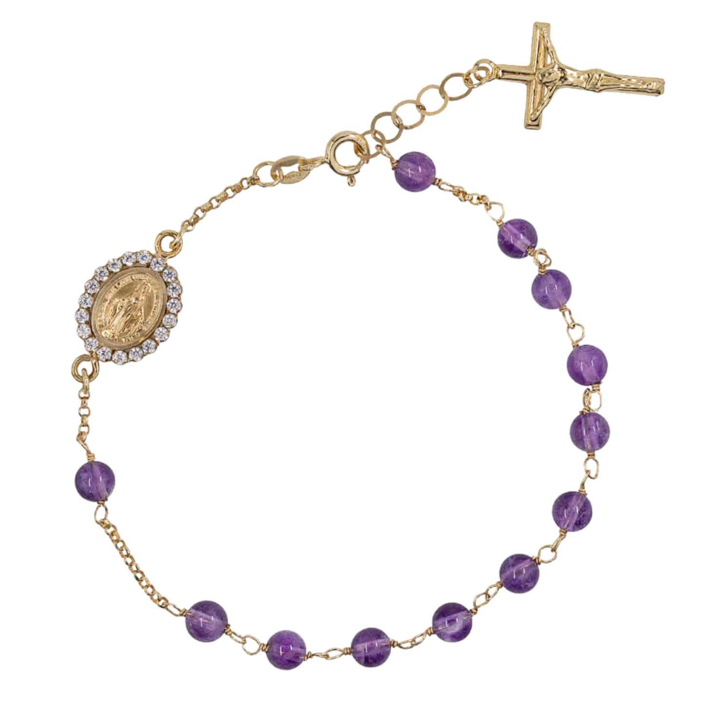 BRACCIALETTO ROSARIO - ORO E AMETHYST