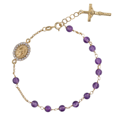 BRACCIALETTO ROSARIO - ORO E AMETHYST