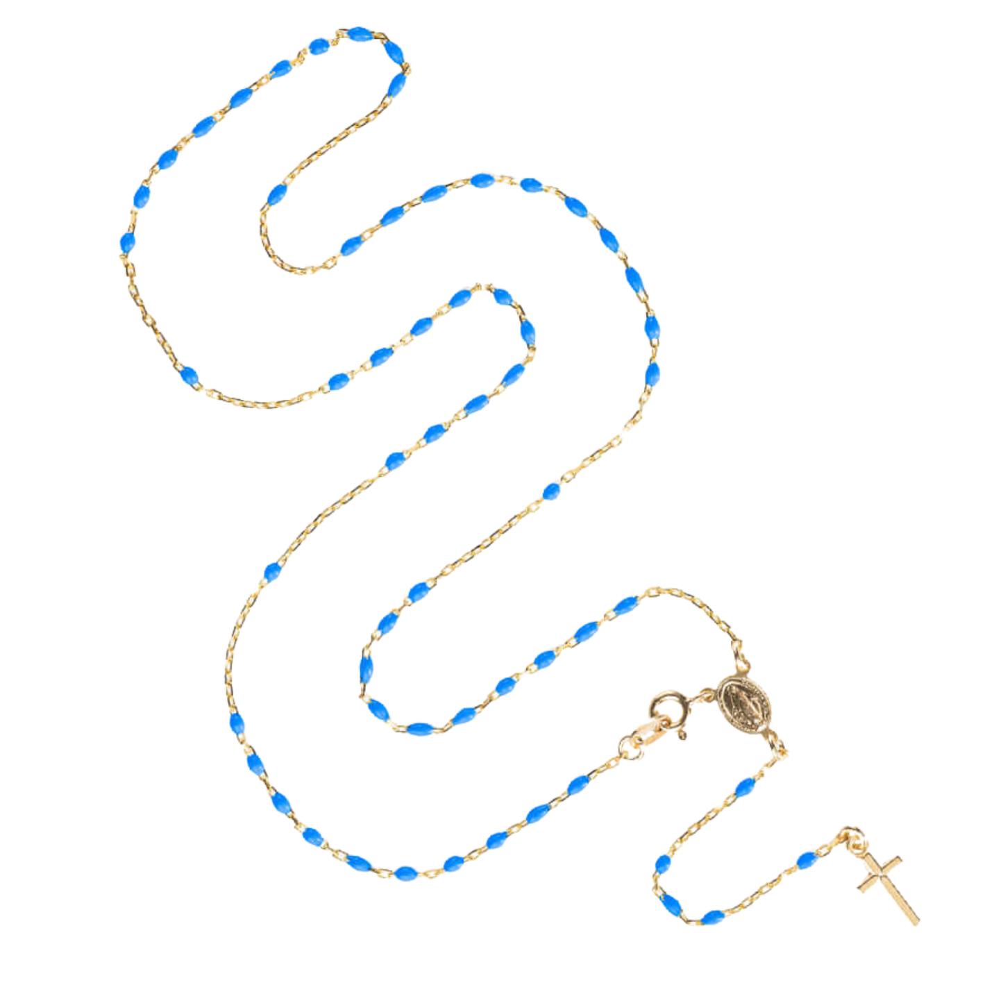 COLLANA ROSARIO - VERMEIL ARGENTO - BLUE ENAMEL
