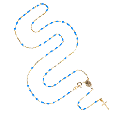 COLLANA ROSARIO - VERMEIL ARGENTO - BLUE ENAMEL