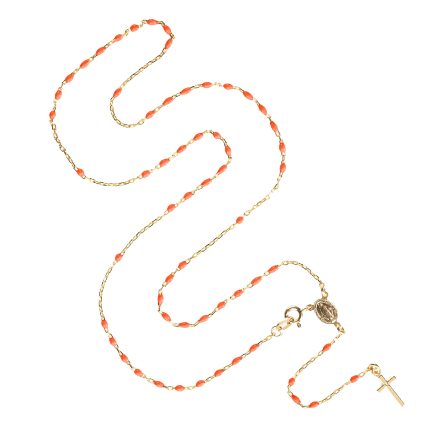COLLANA ROSARIO - VERMEIL ARGENTO - PINK ENAMEL