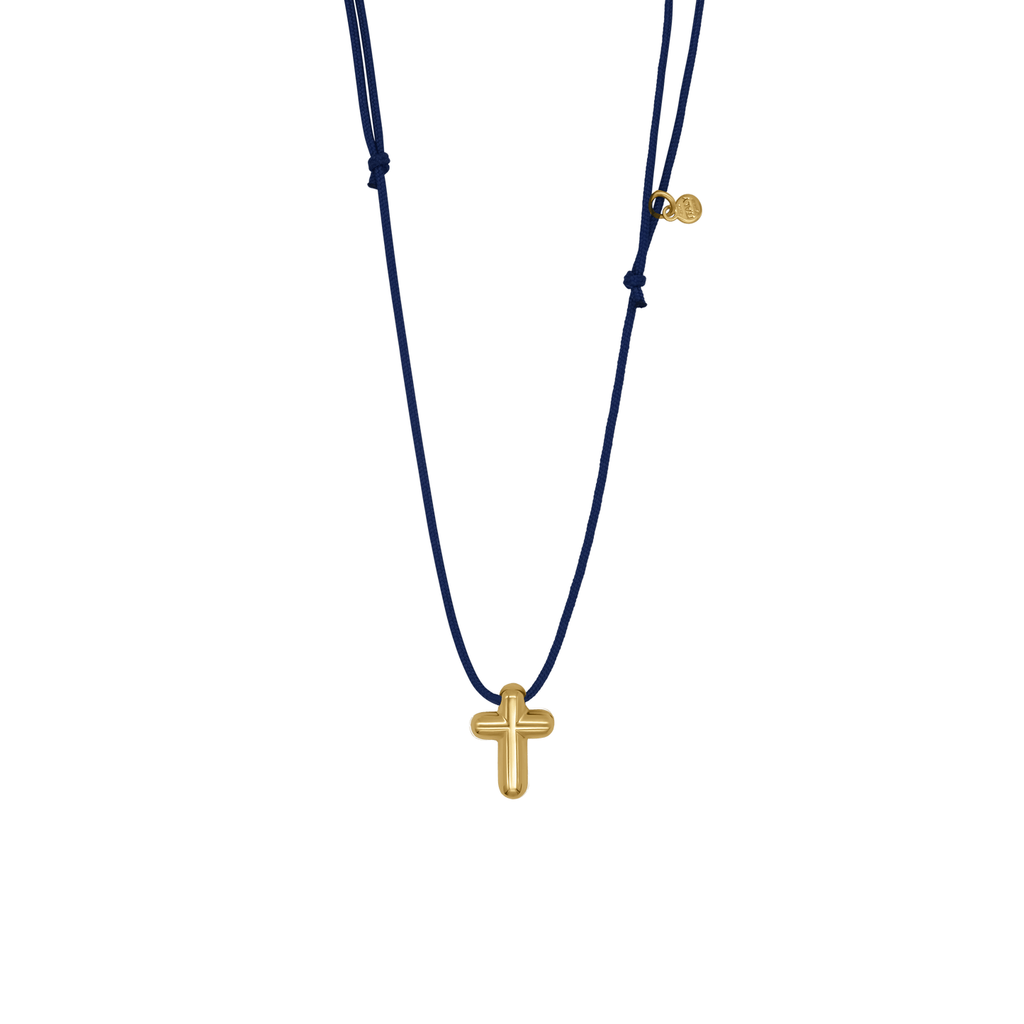 COLLANA CROCE - BLUE ROPE E GOLDEN ARGENTO