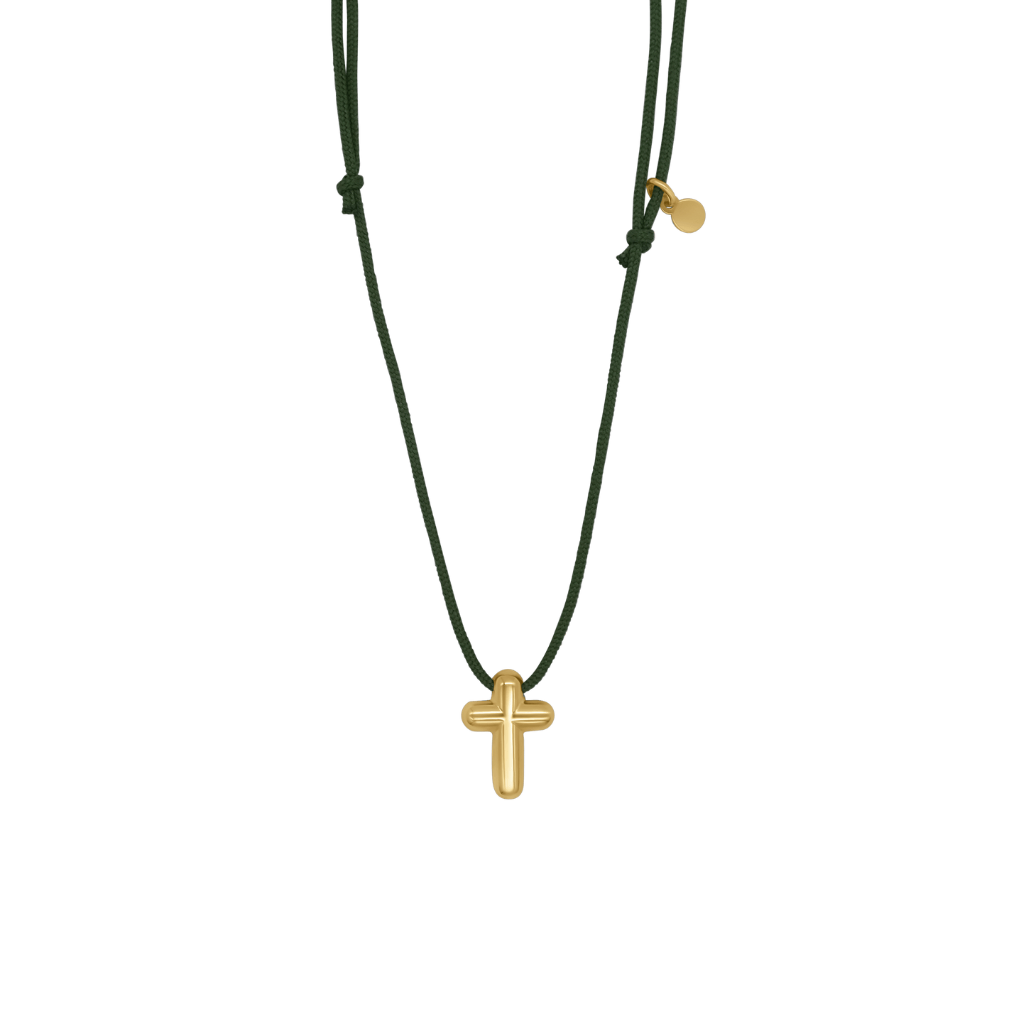 COLLANA CROCE - GREEN ROPE E GOLDEN ARGENTO