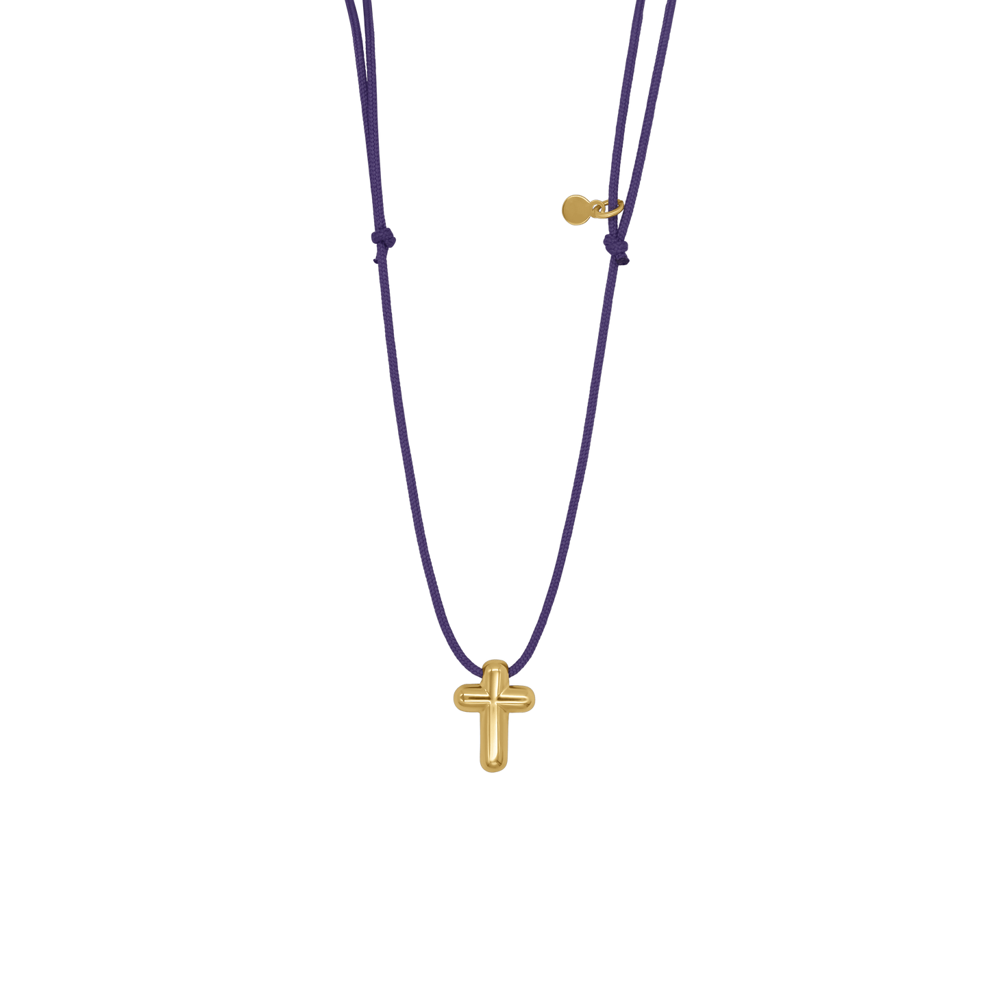 COLLANA CROCE - PURPLE ROPE E GOLDEN ARGENTO