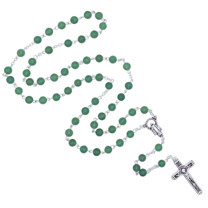 GREEN STONES ROSARIO - METAL
