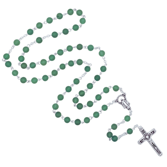 GREEN STONES ROSARIO - METAL