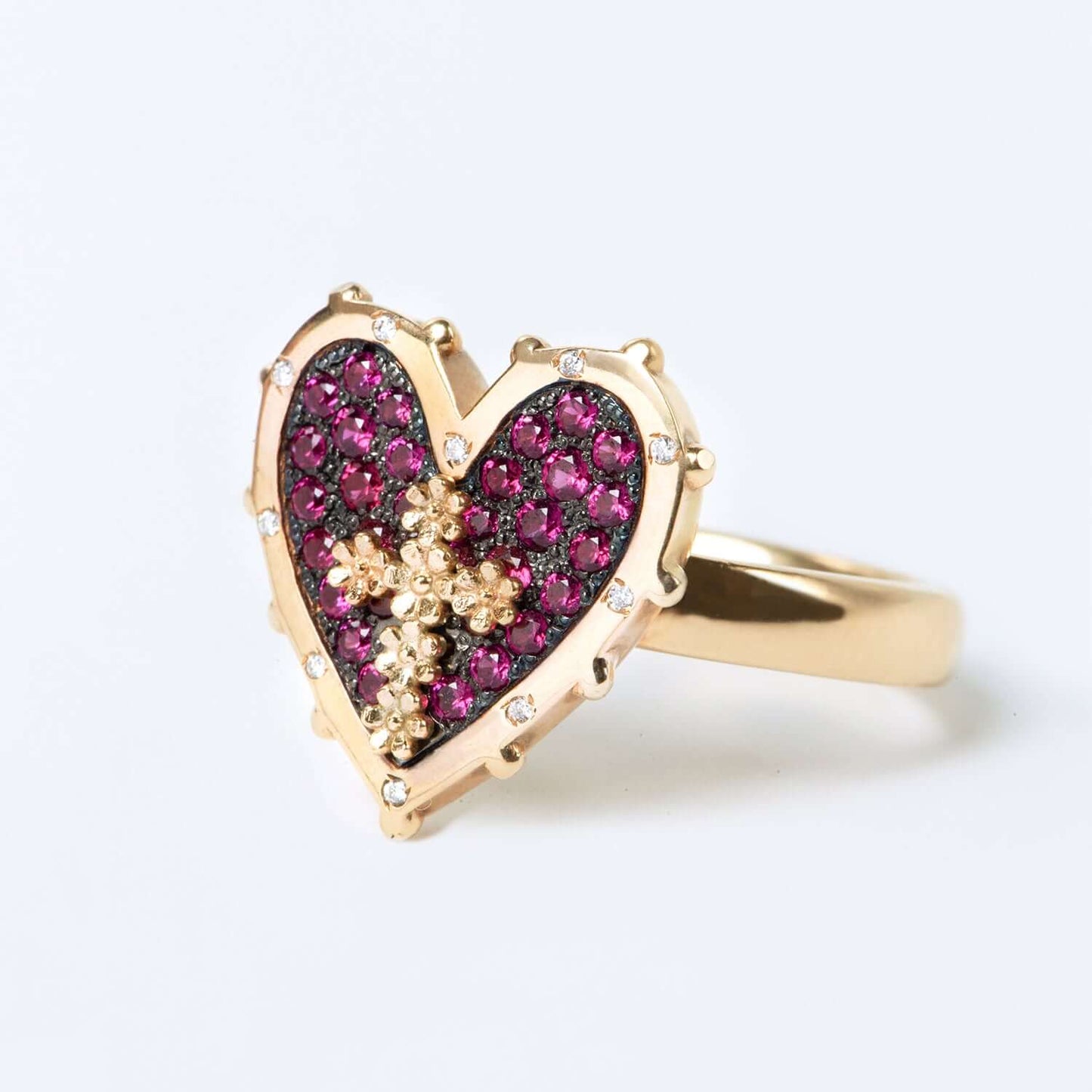 CUORE E CROCE - ANELLO - ORO E DIAMONDS