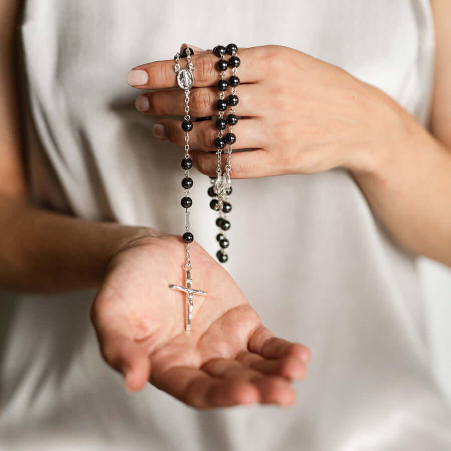 HEMATITE ROSARIO - ARGENTO