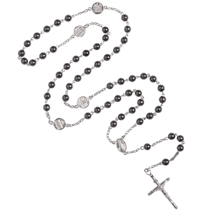 HEMATITE ROSARIO - ARGENTO