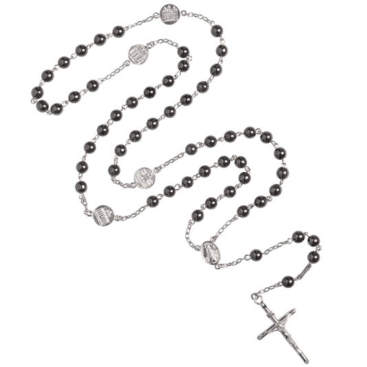 HEMATITE ROSARIO - ARGENTO