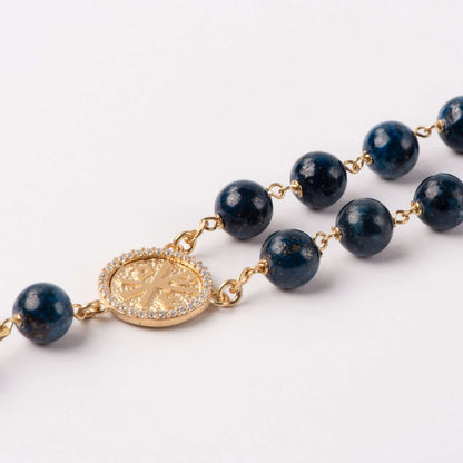 LAPIS LAZULI BEADS - ROSARIO - VERMEIL ARGENTO