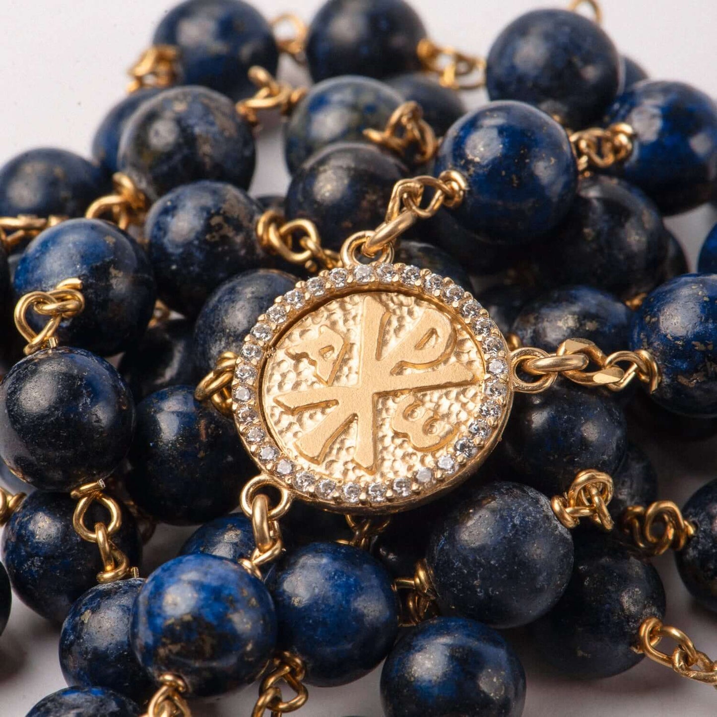 LAPIS LAZULI BEADS - ROSARIO - VERMEIL ARGENTO