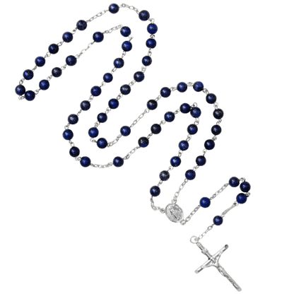 LAPIS LAZULI ROSARIO - ARGENTO