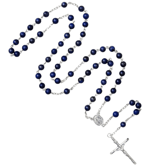 LAPIS LAZULI ROSARIO - ARGENTO