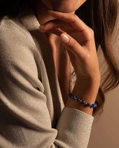 BRACCIALETTO ROSARIO LAPIS LAZULI - ARGENTO