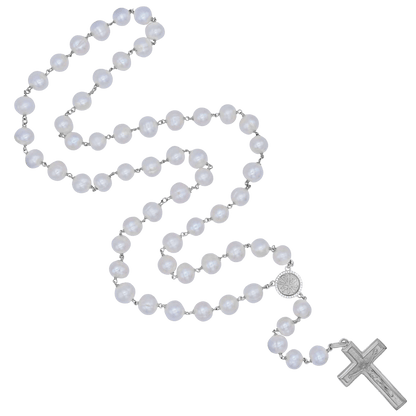 LARGE PERLA BEADS ROSARIO - ARGENTO