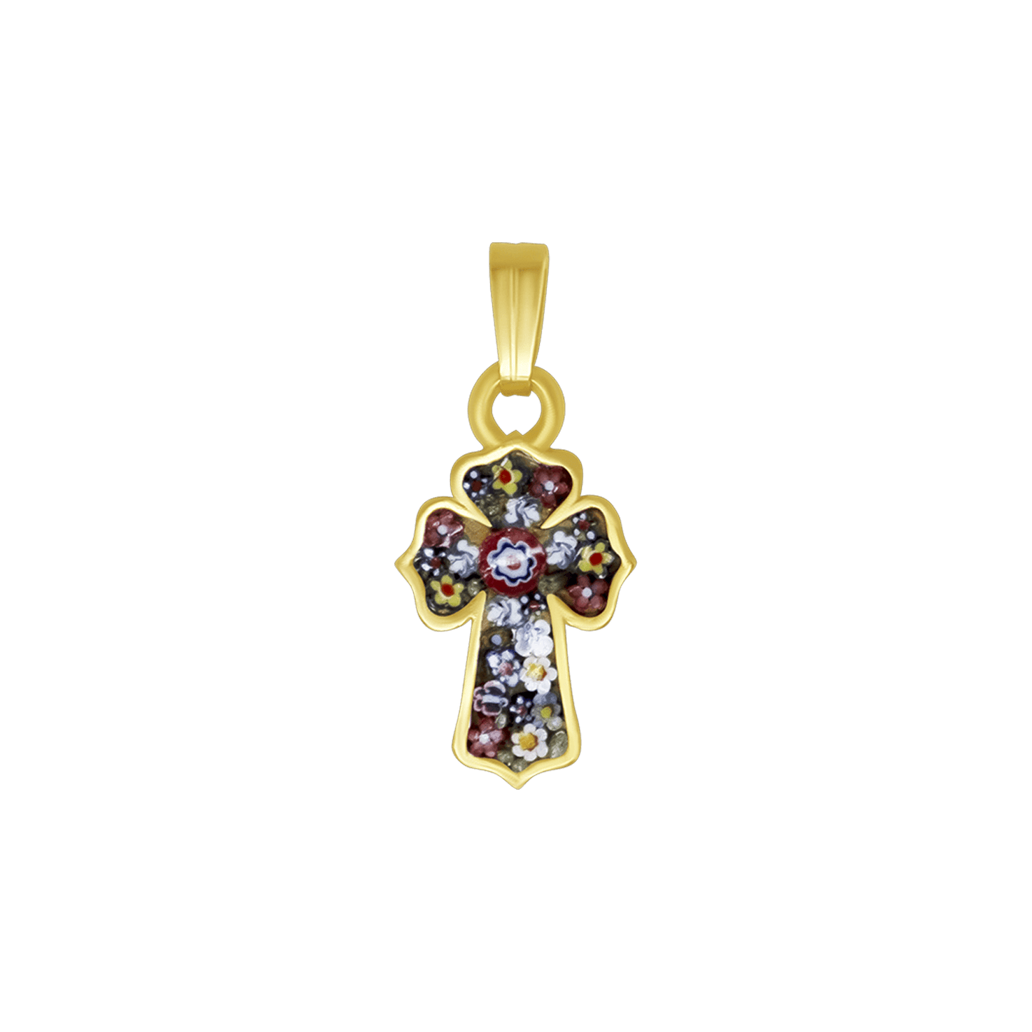 PENDENTE CROCE - MICROMOSAIC GIOIELLI - GOLDEN METAL
